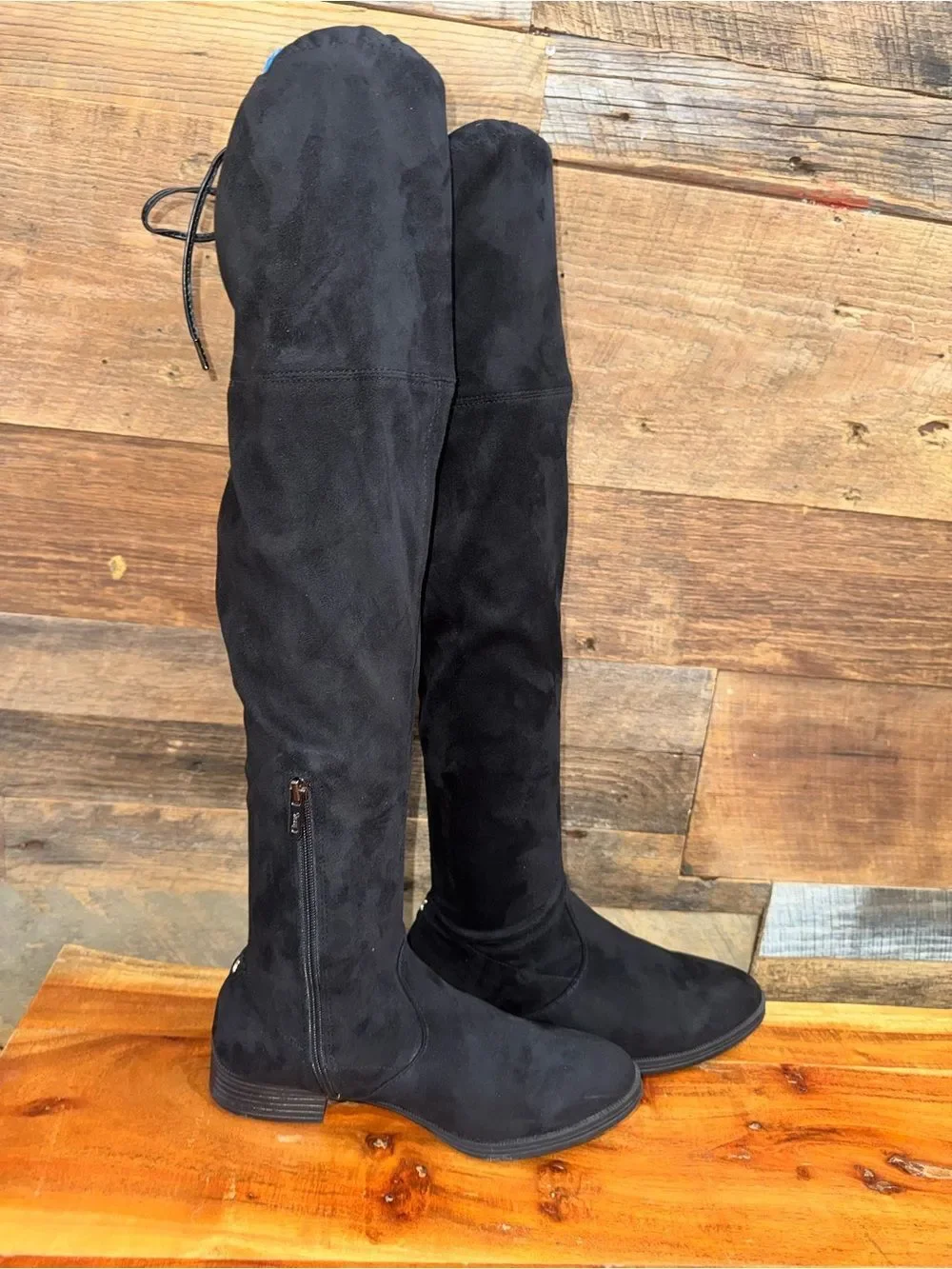 Circus by Sam Edelman Black Faux Suede Over The Knee Boots EUC 9